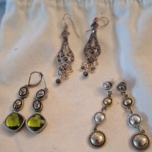 3 Pair Elegant Silver and Gold Earring Sets